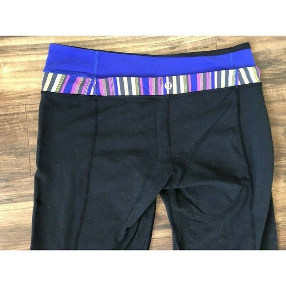 Lululemon Groove Crop Legging Black Stripe 6 - Picture 5 of 6